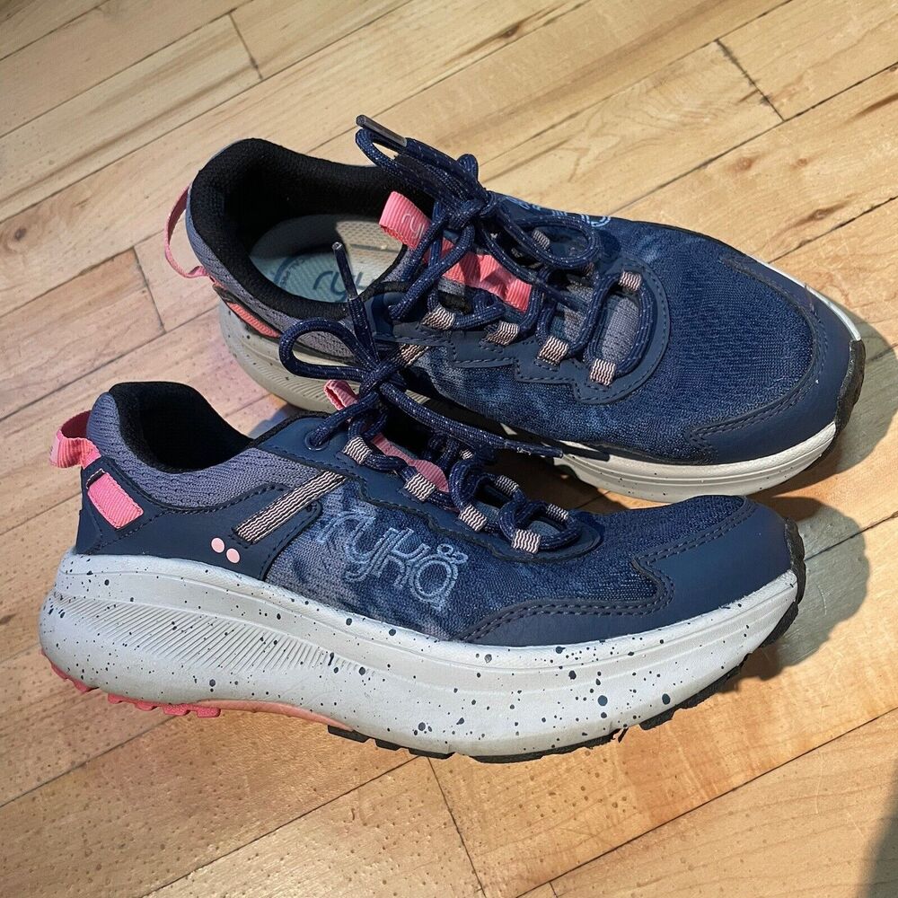 Ryka Navy and Pink Platform Athletic Sneakers